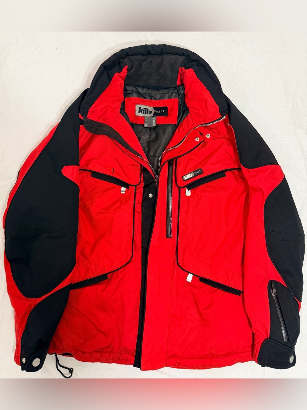 Vintage Killy Ski Jacket Red Black Technical Snowboard Coat Mens 40
